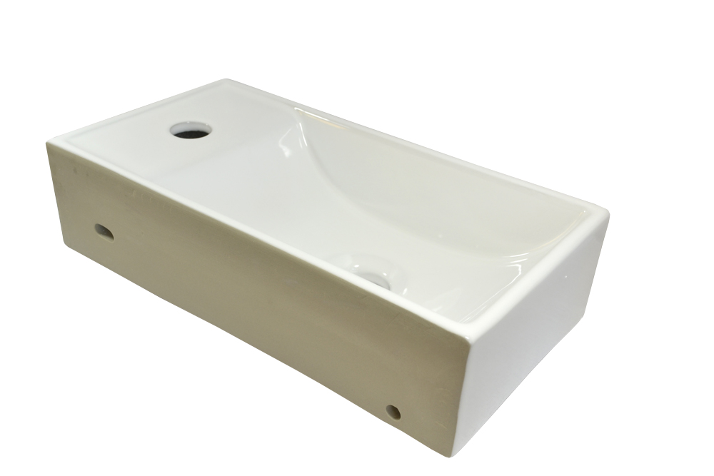 Aufsatzwaschbecken klein KERAMIK Wandmontage eckig Keramikwaschbecken